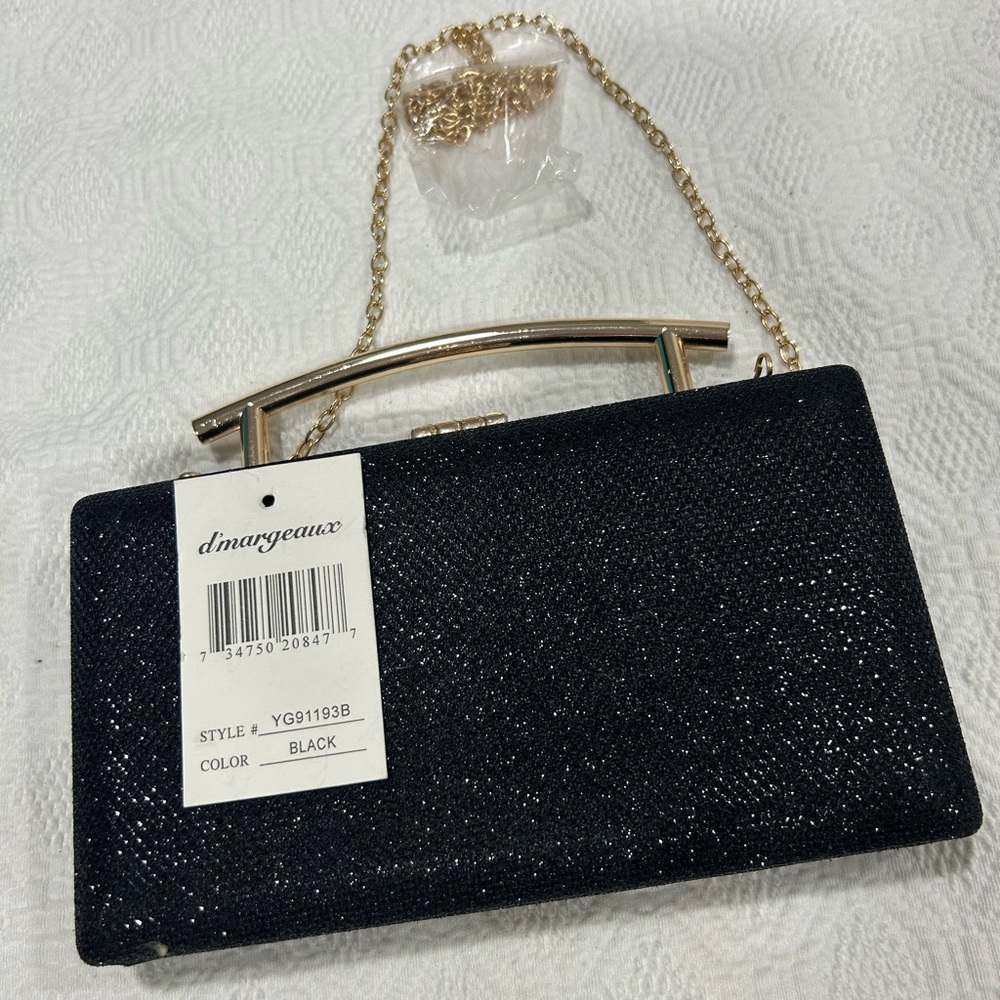 NWT D’margeaux New York Black Glitter Purse